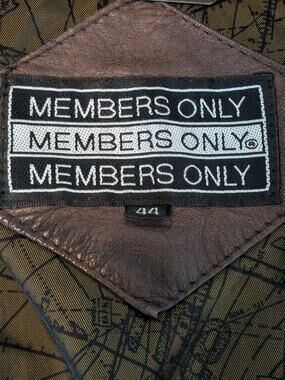 Vintage Members Only Bomber Jacket Men's Size 44 Brown Leather (1089)